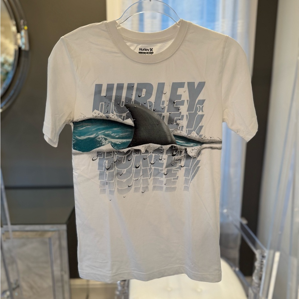 Hurley White Tee with Subtle Graphic